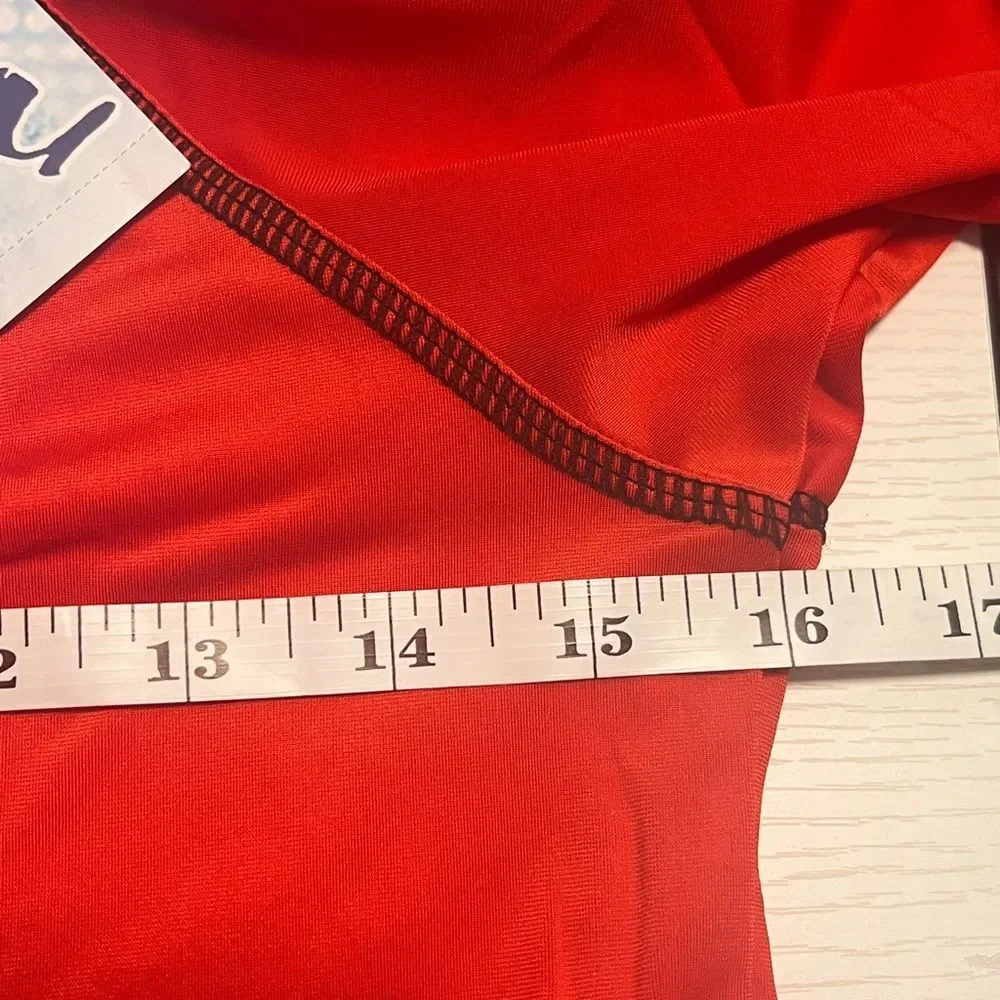 NWT Kanu Surf Red Rash Guard Sz XL (14-16)